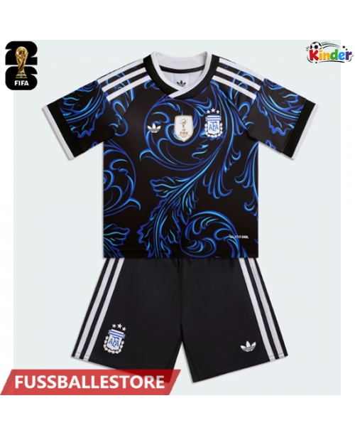 Günstige Argentinien Auswärts Trikotsatzt Kinder WM 2026 Kurzarm (+ Kurze Hosen)